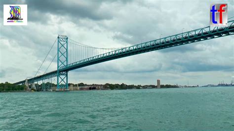 Ambassador Bridge Ride On Detroit River Usa Canada 08 14 2016 Youtube