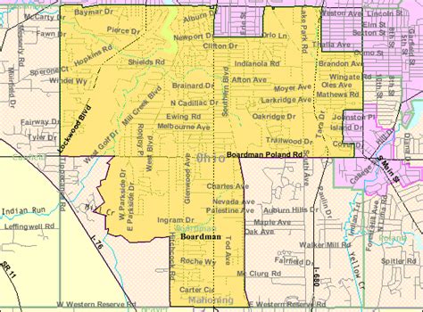 Image: Detailed map of Boardman, Ohio