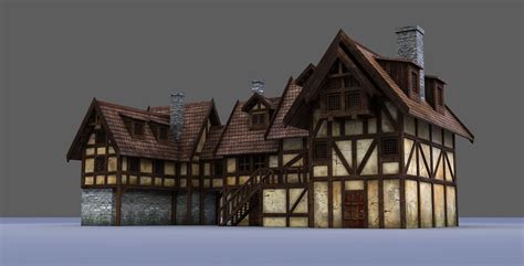 3d Model Medieval House Buildings D05