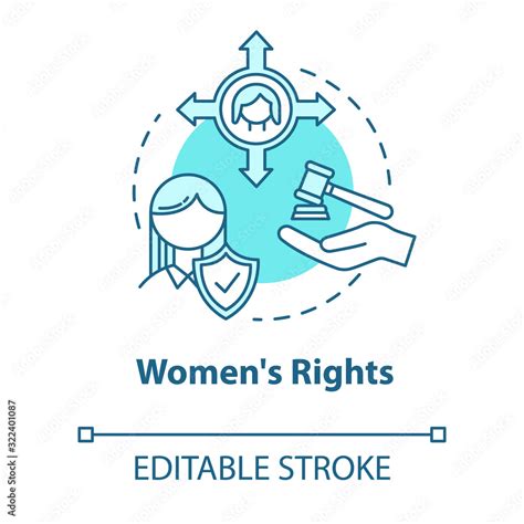 Womens Rights Turquoise Concept Icon Gender Justice Sex Discrimination Women Empowerment