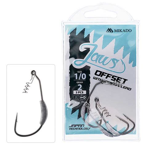 Mikado Jaws Offset With Screw 10g Texas Hook Black Waveinn