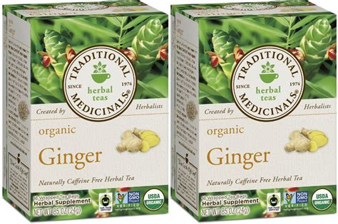 Traditional Medicinals Organic Ginger Herbal Wrapped Tea Bags Oz