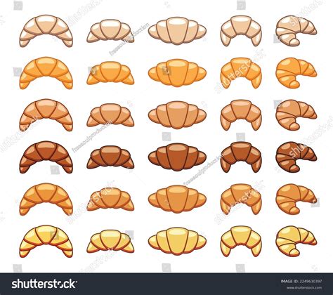 Vector Drawing Croissant Icons French Food Stock Vector (Royalty Free ...