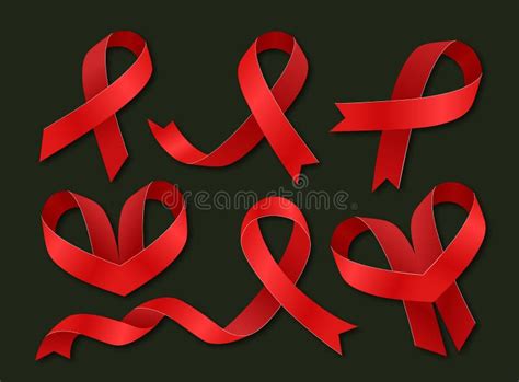 Big Set Of Red Ribbons Stock Vector Illustration Of December 257124647