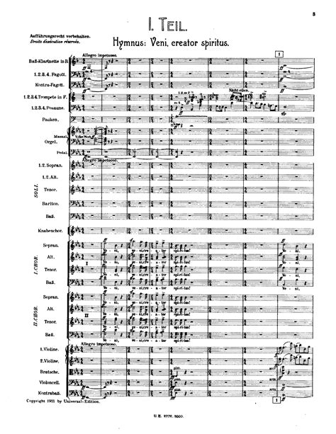 Mahler Gustav Symphony No In E Flat Major For Choir And Orchestra