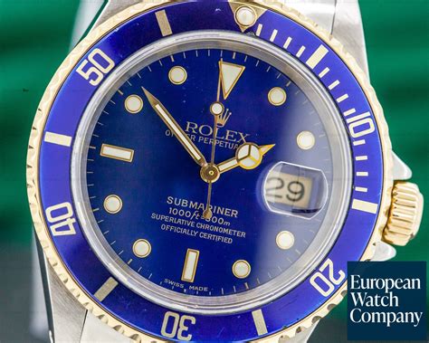 Rolex 16613 Submariner Blue Dial SS 18K 31264 European Watch Co