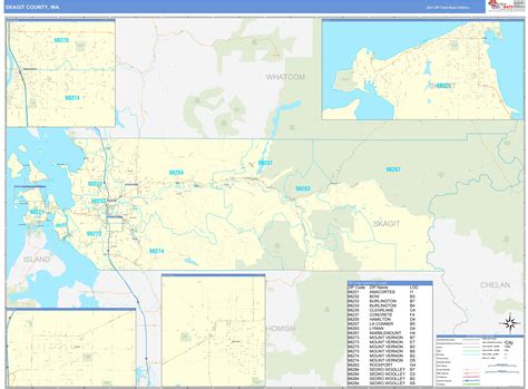 Skagit County Wa Zip Code Wall Map Basic Style By Marketmaps Mapsales