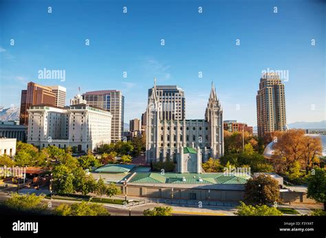 Salt Lake City downtown overview Stock Photo - Alamy