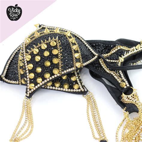 Studded Bikini Set Heavy Metal Designer Bikini Suit Competition