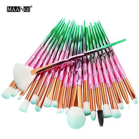 Sale Maange 7 20pcs Diamond Makeup Brushes Set Powder Foundation Blush