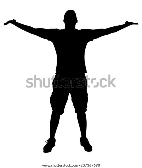 Happy Young Man Spreading His Arms Stock Vector Royalty Free 207367690