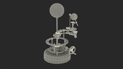 Steel Antique Orrery Solar System Rigged For Cinema 4D 3D Model