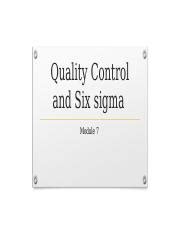 Understanding Six Sigma Quality Control And Improvement Course Hero