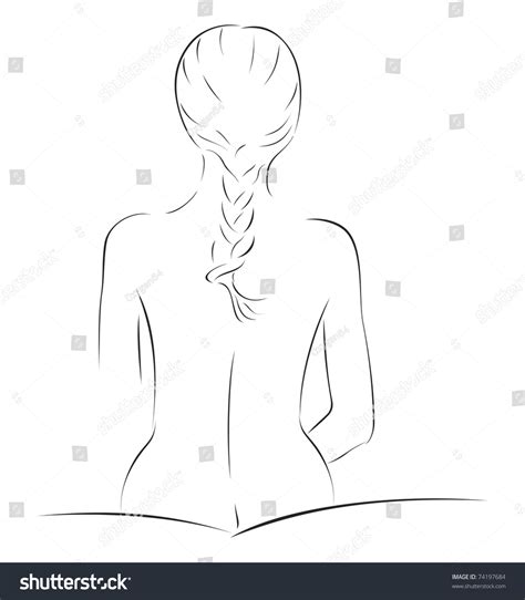 Sketch Naked Slim Woman Braid Stock Vector Royalty Free Shutterstock