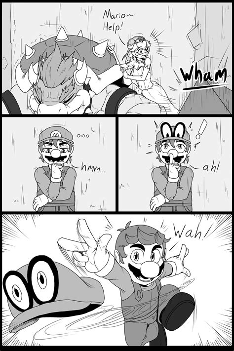 Rule 34 1girls 2boys Body Swap Bowser Cappy Mario Comic Comic Page Female Kiahl Lobsterkiahl