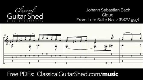 Js Bach Gigue From Bwv Free Sheet Music Youtube