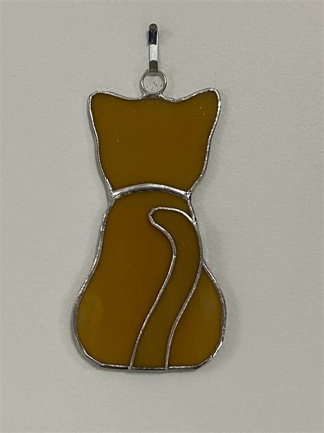 Handmade Stained Glass Kitten Silhouette Suncatcher Cat Etsy