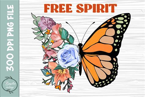 Free Spirit Butterfly Sublimation PNG Graphic By Basilio Vintage