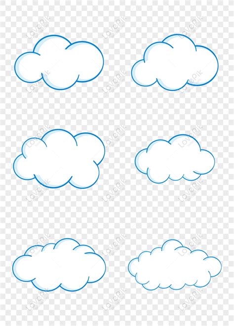 Free Stick Figure Cloud White Cloud Vector Commercial Element ...