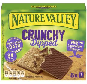 Crunchy Dipped Milk Chocolate Flavour Bars Nature Valley