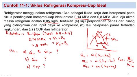 Contoh Soal Termodinamika Teknik Ii Siklus Refrigerasi Part Youtube