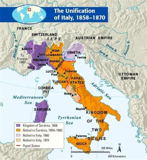 The Unification Of Italy 1858 1870 Map European History History