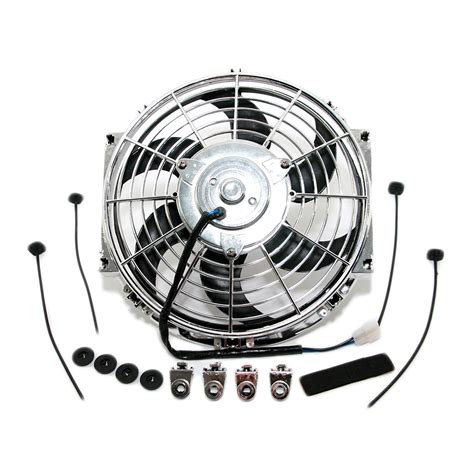 Chrome S Blade Electric Radiator Fan W Hardware Assault Racing