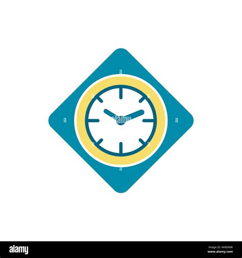 Blue Wall Clock Icon In Flat Style Stock Vector Image Art Alamy