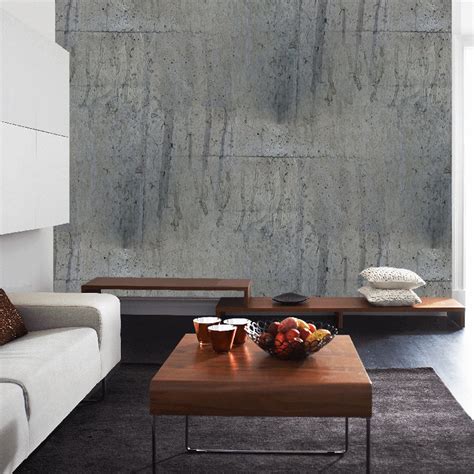 Peel And Stick Concrete Wallpaper Mural Removable Grunge Etsy