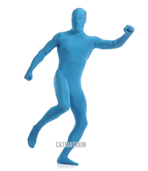 Custom Light Blue Full Body Second Skin Costume Spandex Holiday Lycra