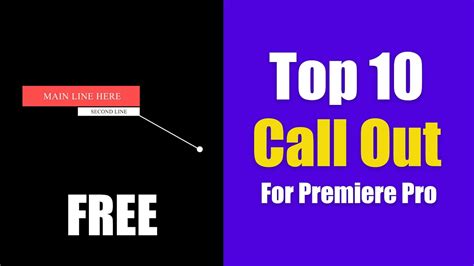 10 Free Youtube Call Out Titles Mogrt Preset Pack For Adobe Premiere