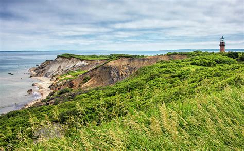 Gay Head Lighthouse And Aquinnah Cliffs Marthas Vineyard Photograph