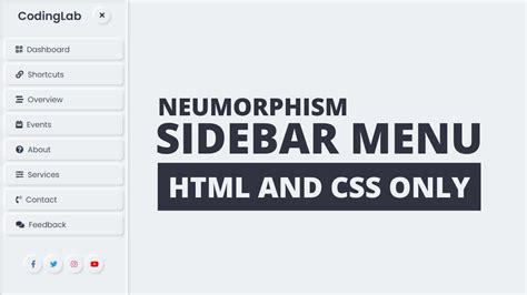 Neumorphism Side Bar Menu Using Html And Css Artofit