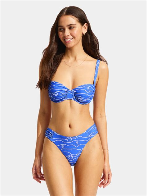 Seafolly Góra od bikini Set Sail 31470 Niebieski Modivo pl