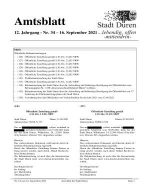 Ausfüllbar Online Amtsblatt der Stadt Dren Fax Email Drucken pdfFiller