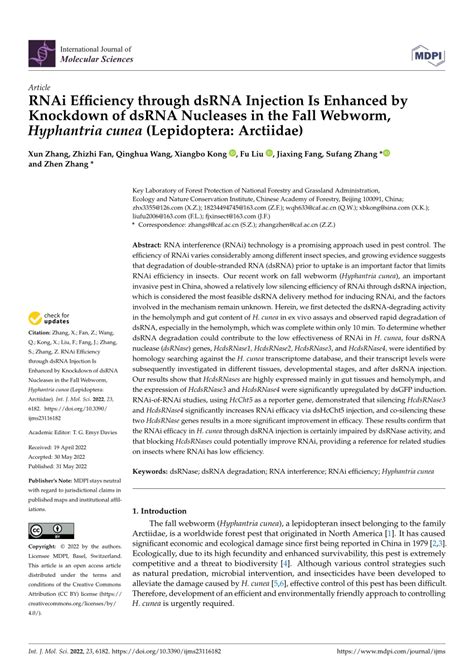 Pdf Rnai Efficiency Through Dsrna Injection Is Enhanced By Knockdown