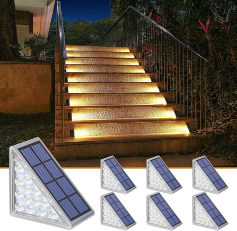 Elemore 6 Pack Solar Stair Lights Waterproof IP67 Outdoor Step Lights