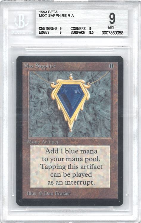 Magic The Gathering Beta Single Mox Sapphire BGS 9 0007869358 DA