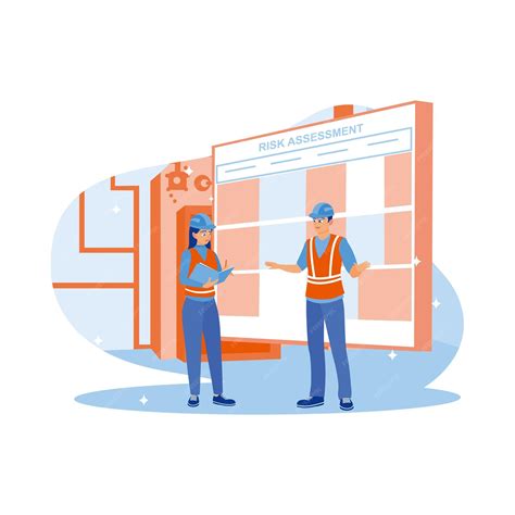 Gerente feminina segurando um formulário e uma matriz de risco de pé