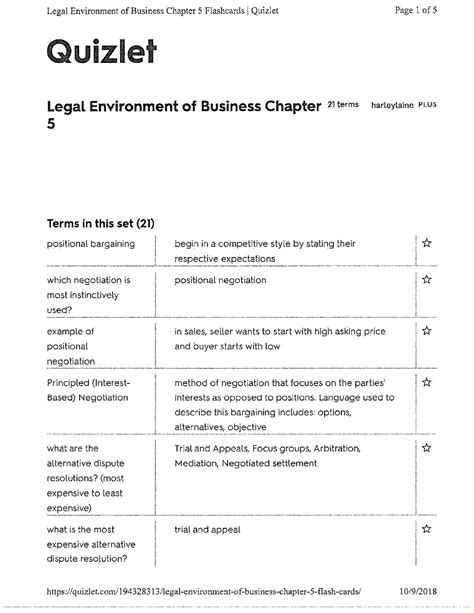 Quizlet Legal Environment Of Business Chapter 5 FlaShCard SJ