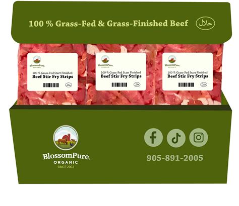 100 Grass Fed And Finished Beef Stir Fry Box 11 Packs Blossompure Organic