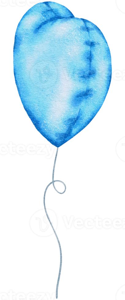 Watercolor Blue Foil Balloon Element Hand Painted 16625963 PNG