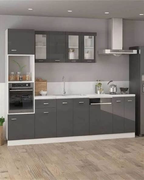 Modern Grey Straight Kitchen Cabinet Wall Mounted At Rs 1400 Sq Ft In