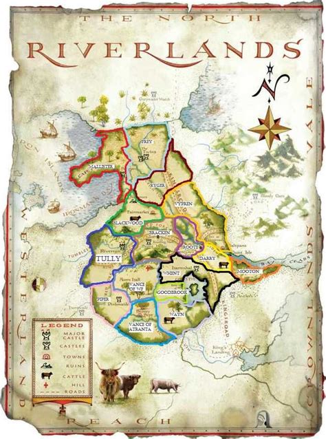 Revised Maps Of The Seven Kingdoms A Song Of Ice And Fire Game Of