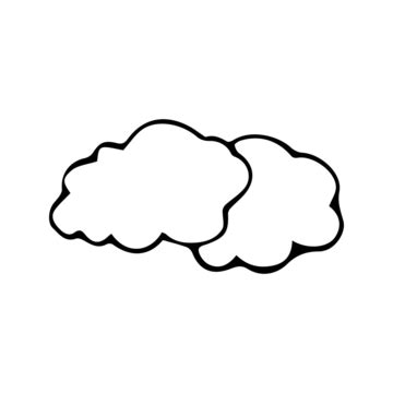 Illustration Of Clouds In Black And White Created Through Hand Drawn