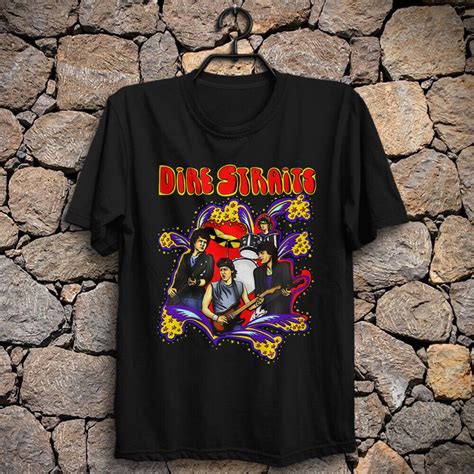 Retro Dire Straits Art Tshirt Mark Knopflerdavidjohn Illsleypick