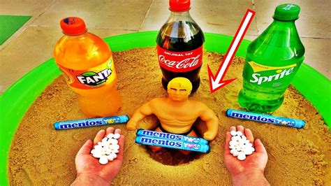 Experiment Stretch Armstrong Vs Coca Cola Sprite Fanta And Mentos