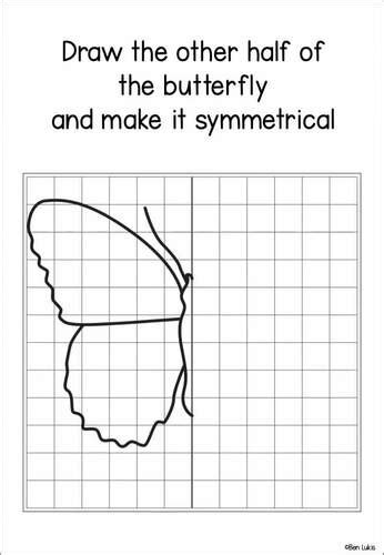 Symmetry Drawing Worksheets Butterfly Art Using Lines Of Symmetry