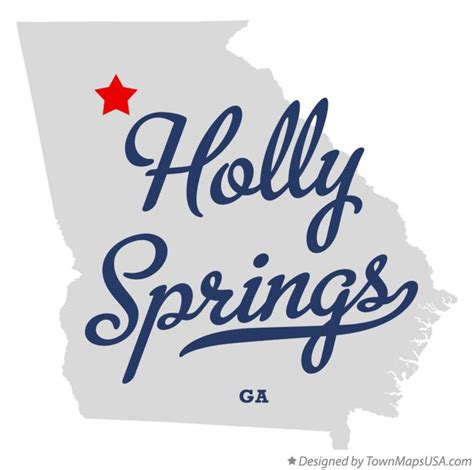 Map of Holly Springs, GA, Georgia