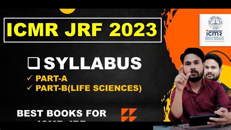 ICMR JRF SYLLABUS ICMR JRF LIFE SCIENCES BEST BOOKS FOR ICMR JRF